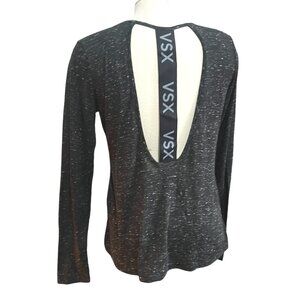 Victoria Secret Sport Long Sleeve Strappy Open Back Workout Active Shirt Sz Medi